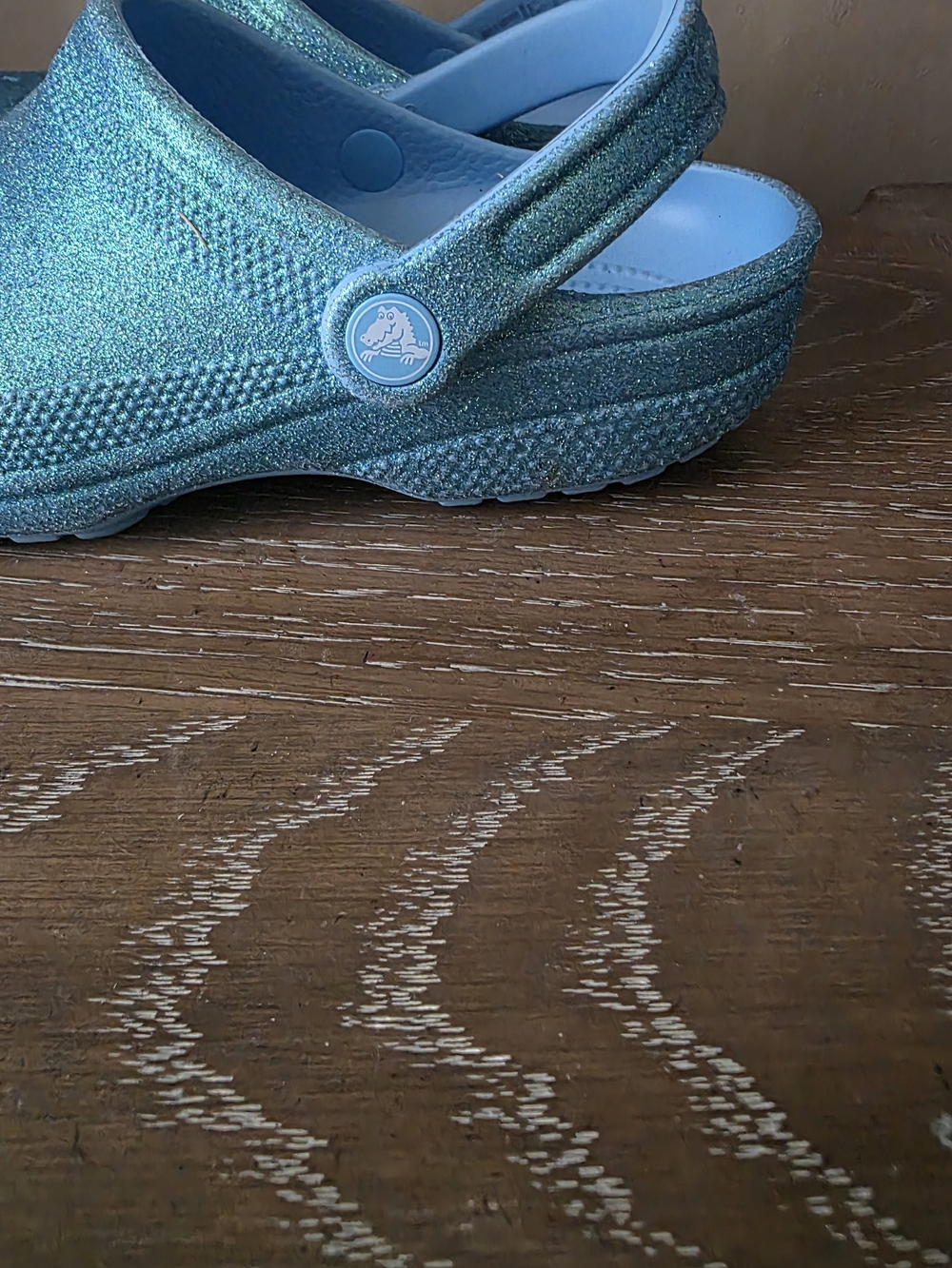 CROCS Sparkle/ Glitter Aqua Blue View 5